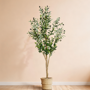 6ft Artificial Olive Tree Realistic Leaves and Fruits
