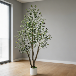 6ft Lifelike Artificial Olive Tree Heavy Trunk Moss
